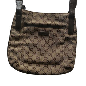 GUCCI GG Canvas Shoulder Bag Beige 122793